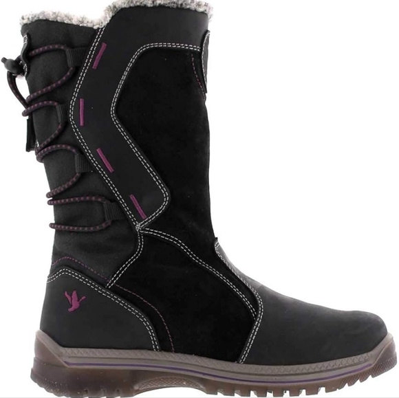 SANTANA CANADA size 6 / 37 womens winter insulated leather boots warm wool lined - Picture 2 of 5